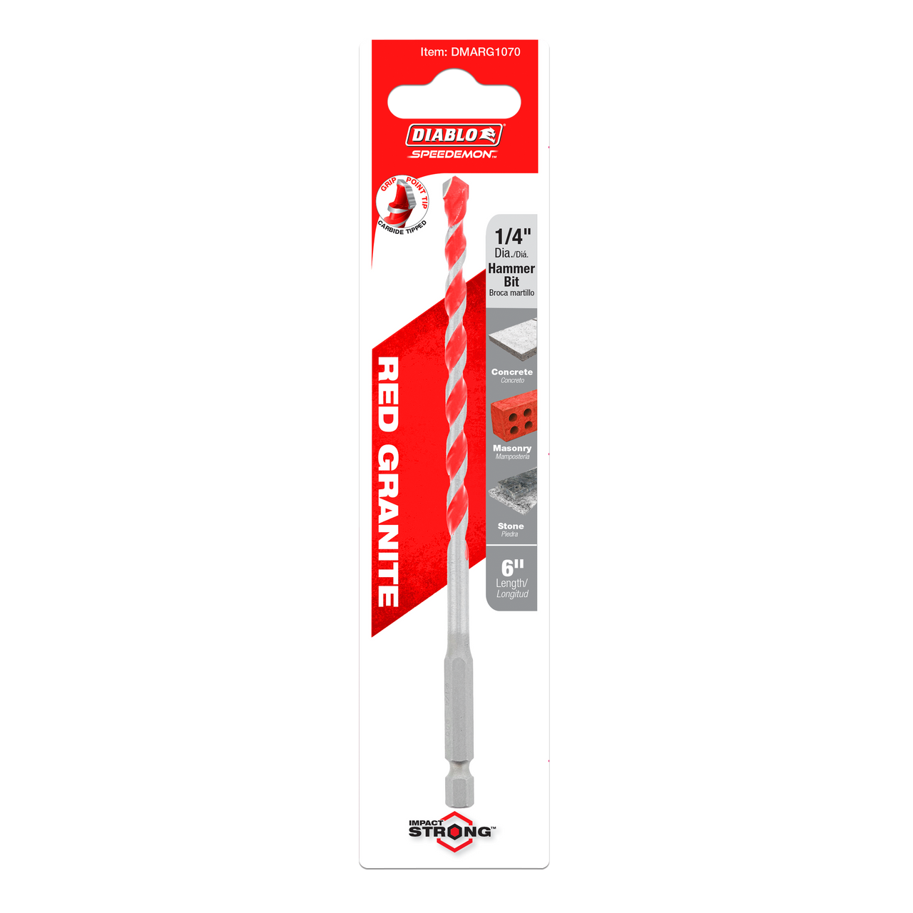 Diablo SPEEDemon Hammer Drill Bit 1/4" x 4" x 6"