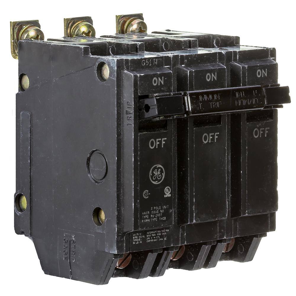 GE 15 Amp Three Pole Bolt-On Breaker