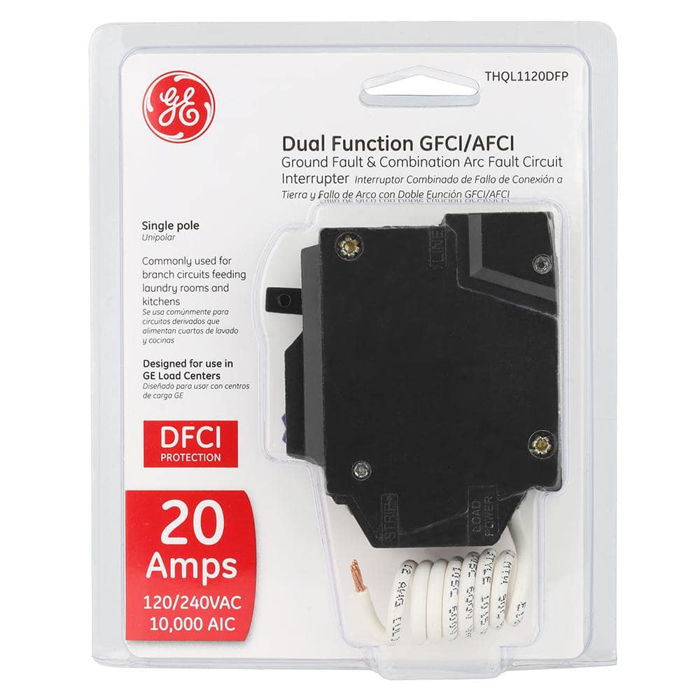 GE Q-Line 20 Amp Single-Pole Dual Function Arc Fault/GFCI Breaker