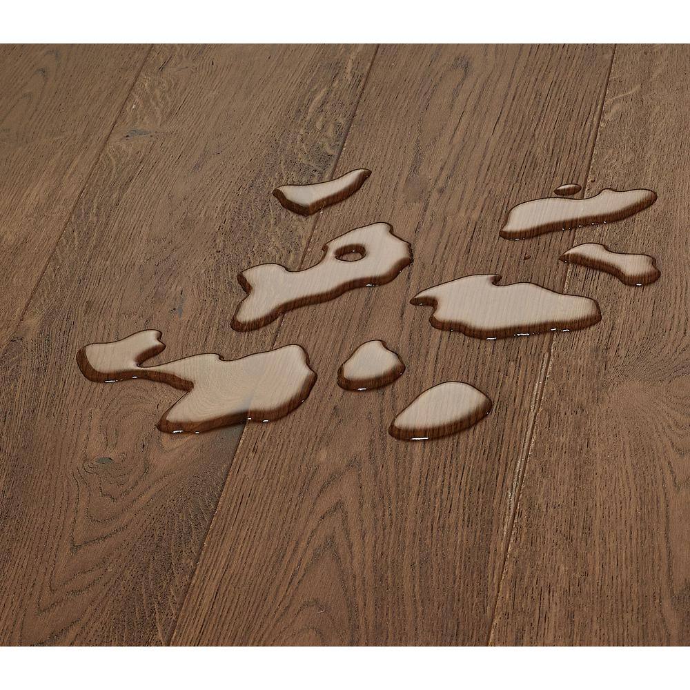 Sure+ Gingerbread Oak White Oak 1/4 in. T x 6.5 in. W Click Lock Wire Brushed Engineered Hardwood Flooring (21.7 sq.ft./case)