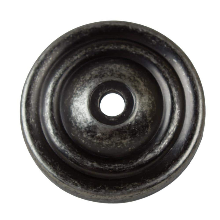 GlideRite 1-1/2 in. Weathered Nickel Round Thin Classic Cabinet Knob Backplate (10-Pack)