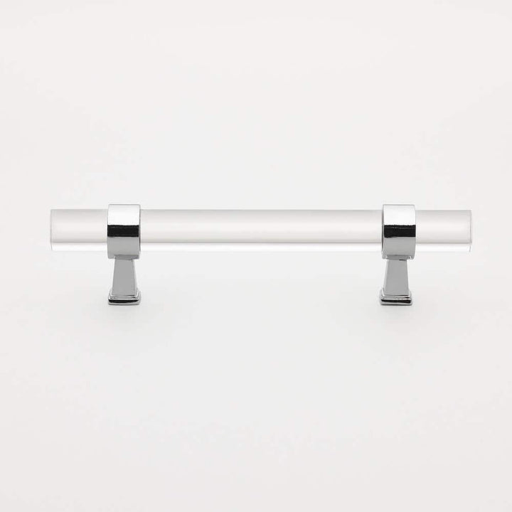 GlideRite 3-3/4 in. Center-to-Center Clear Acrylic Cabinet Drawer Pull with Polished Chrome Bases (10-Pack)