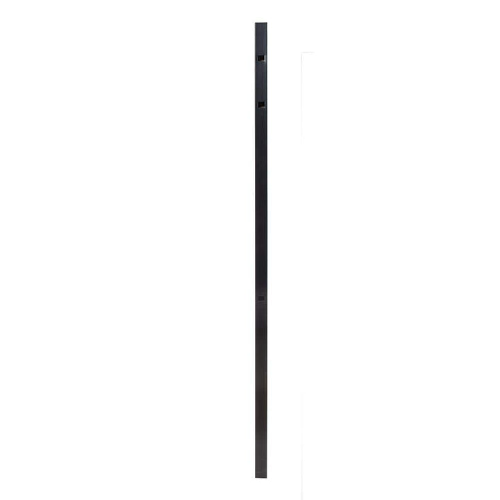 FORTRESS Athens 2 in. x 2 in. x 6 ft. Gloss Black Aluminum Flat Top and Bottom Design Fence Corner Post