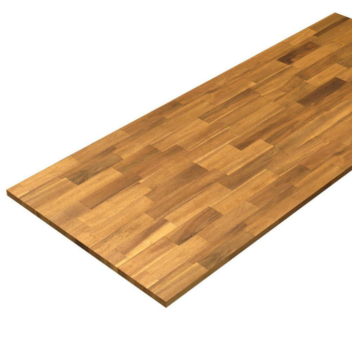 Interbuild 8 ft. L x 25.5 in. D, Acacia Butcher Block Standard Countertop in Golden Teak with Square Edge