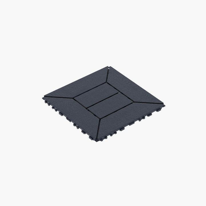 Amucolo 12 in. x 12 in. Waterproof Plastic Interlocking Deck Tiles in Dark Gray for Poolside Balcony Backyard (Set of 44 Tiles)