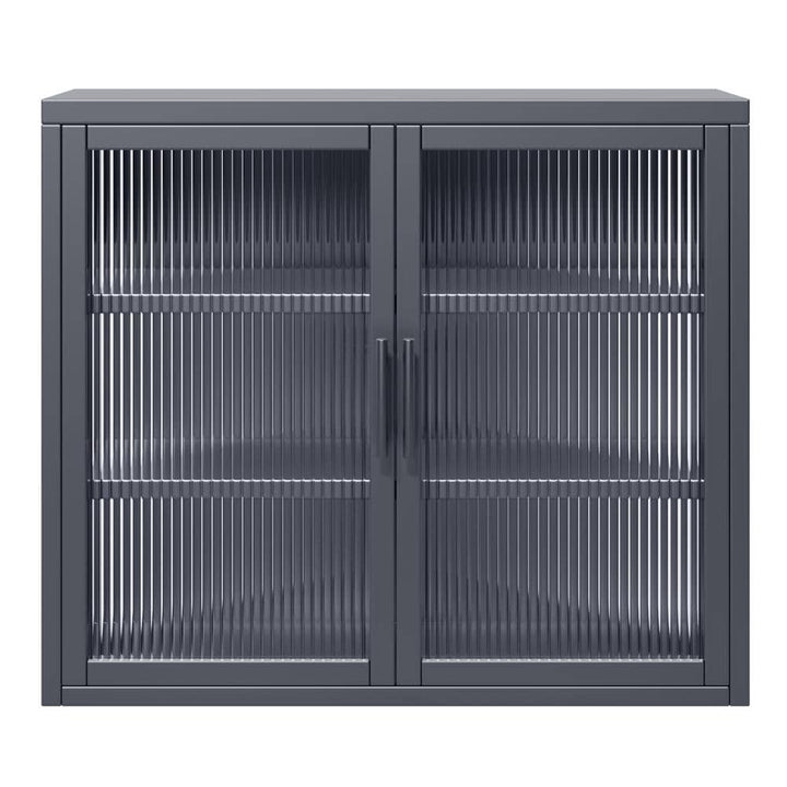 Aoibox Retro Style 9.10-in W x 27.60-in D x 23.60-in H in Gray Metal Assemble Upper Kitchen Cabinet with Detachable Shelves