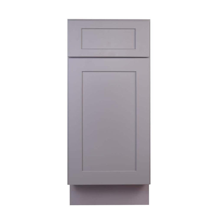 Bremen Cabinetry Bremen 15 in. W x 24 in. D x 34.5 in. H Gray Plywood Assembled Base Kitchen Cabinet with Soft Close