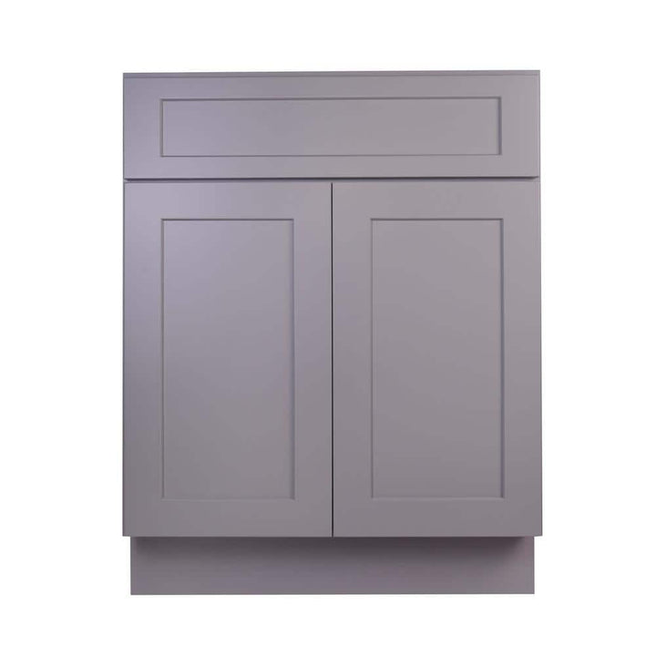 Bremen Cabinetry Bremen 30 in. W x 24 in. D x 34.5 in. H Gray Plywood Assembled Base Kitchen Cabinet with Soft Close