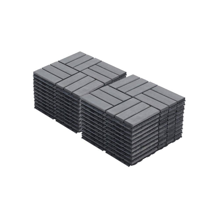 LIVIZA 1 ft. x 1 ft. Acacia Wood Deck Tile in Gray (20-Piece)