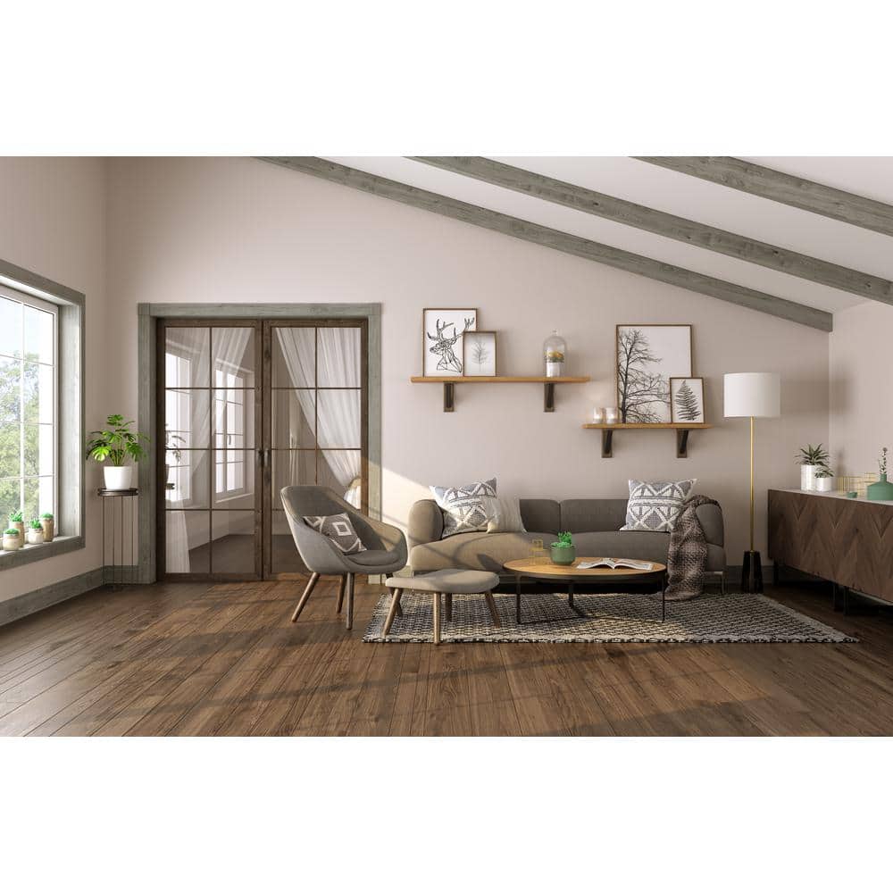 ORNAMENTAL 7/16 in. x 3-1/2 in. x 96 in. Prestained Gray Wood Casing Moulding
