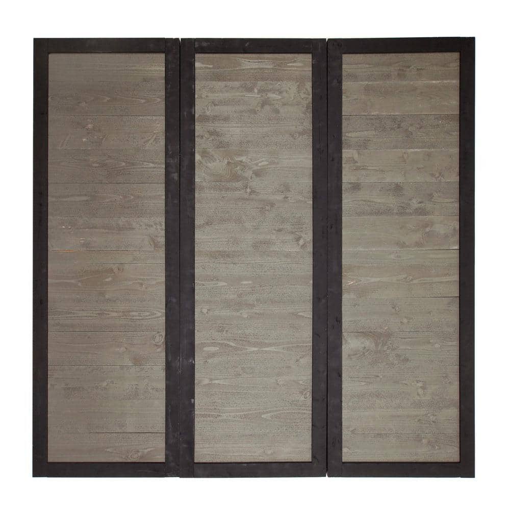Outdoor Essentials 2 ft. x 6 ft. Cedar Canyon Privacy Fence Panel - Gray Cedar/Black Frame