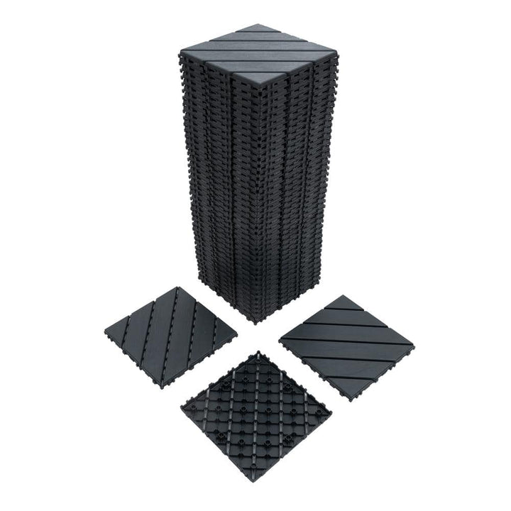 Sudzendf 1 ft. x 1 ft. Outdoor Square Waterproof Deck Tile in Gray, All Weather Use ( 44 Per Case)