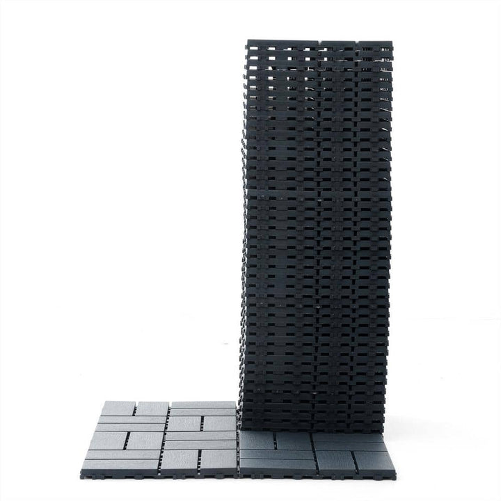 Tidoin Outdoor 1 ft. x 1 ft. Composite Deck Tile in Gray(44 Per Box)