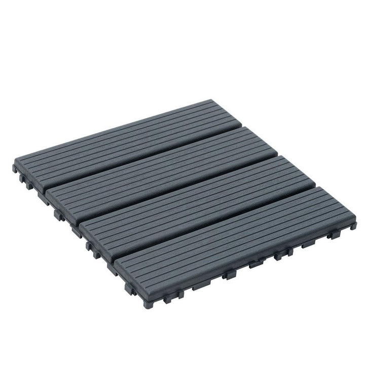 Tidoin Outdoor 1 ft. x 1 ft. Composite Interlocking Tile Deck Tile in Gray(27 Per Box)