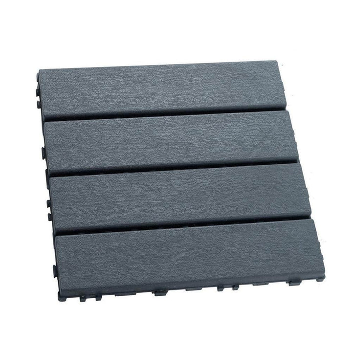 Tidoin Outdoor 1 ft. x 1 ft. Composite Interlocking Tile Deck Tile in Gray(27 Per Box)