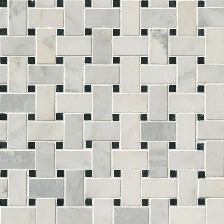 MSI Greecian White Basket Weave 12 in. x 12 in. x 10mm Honed Marble Mesh-Mounted Mosaic Tile (10 sq. ft. / Case)