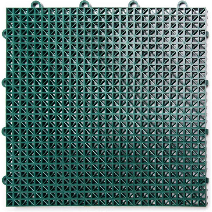 Afoxsos 12 ft. x 12 ft. Outdoor Modular Interlocking Multi-Use Plastic Deck Tile in Green (40 Per Pack)
