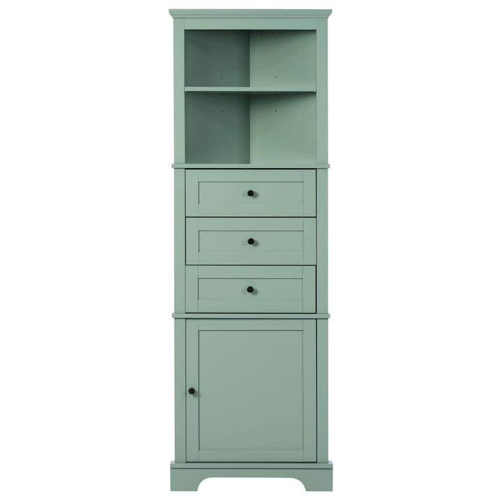 Aoibox 23 in. W x 13.4 in. D x 68.9 in. H in Green MDF Board Ready to Assemble Triangle Corner cabinet with Drawers and Shelves