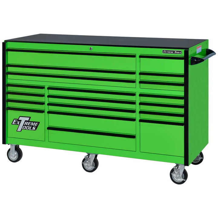 Extreme Tools RX Series 72 in. W x 25 in. D 19-Drawer Rolling Cabinet Tool Chest in Green with Black Handles