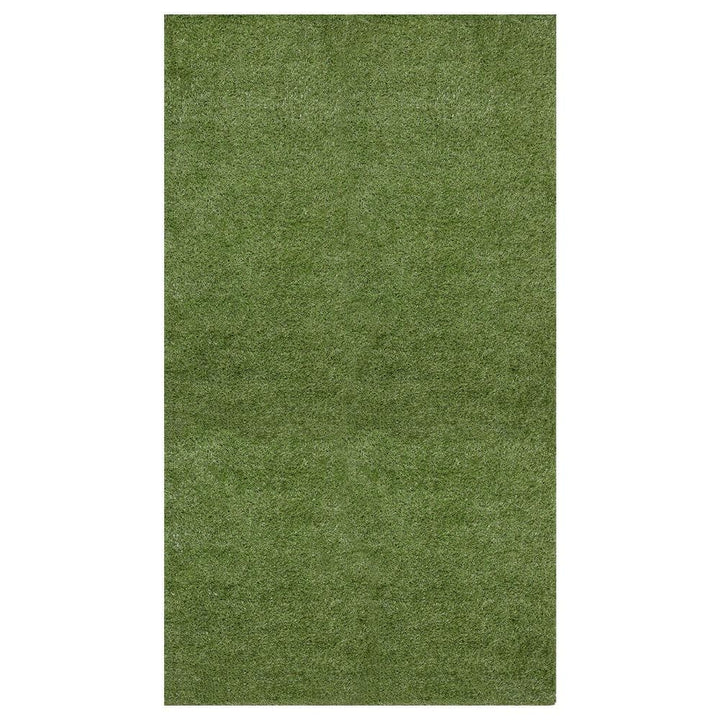 Sweet Home Stores Meadowland Collection Waterproof Solid Indoor/Outdoor 7 ft. x 26 ft. Green Artificial Grass Runner Rug