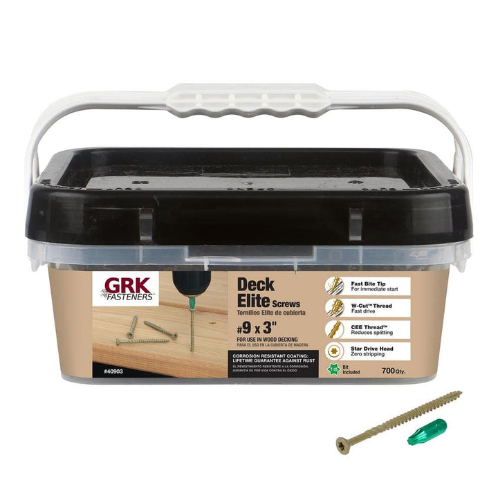 GRK Fasteners #9 x 3 in. Star Drive Bugle Head Deck Elite Wood Deck Screw (700-Pack)
