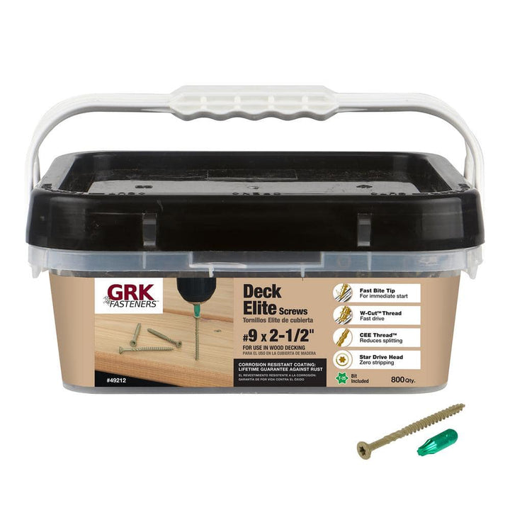 GRK Fasteners #9 x 2-1/2 in. Star Drive Bugle Head Deck Elite Wood Deck Screw (800-Pack)