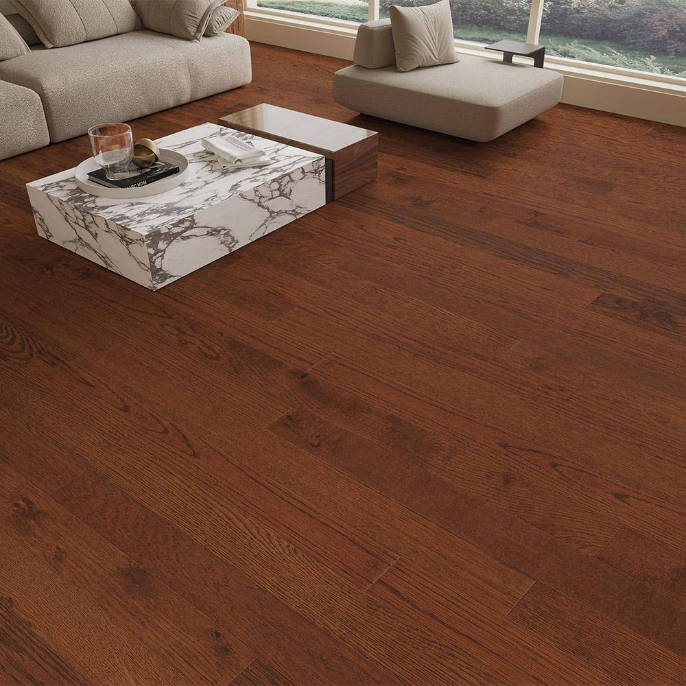 Selkirk Gunstock Oak 3/8 in. T x 3 in. W Tongue and Groove Smooth Engineered Hardwood Flooring (35.34 sq.ft./case)