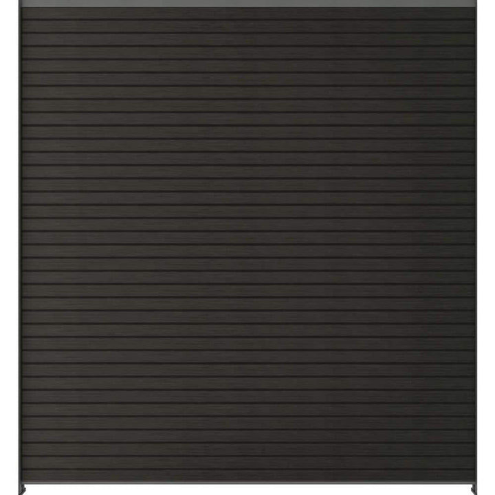 NewTechWood Ultra Easy Fencing 6 ft.Hx6 ft.W Hawaiian Charcoal Wood Plastic Composite Horizontal Fence Panel Section with Gray Frame