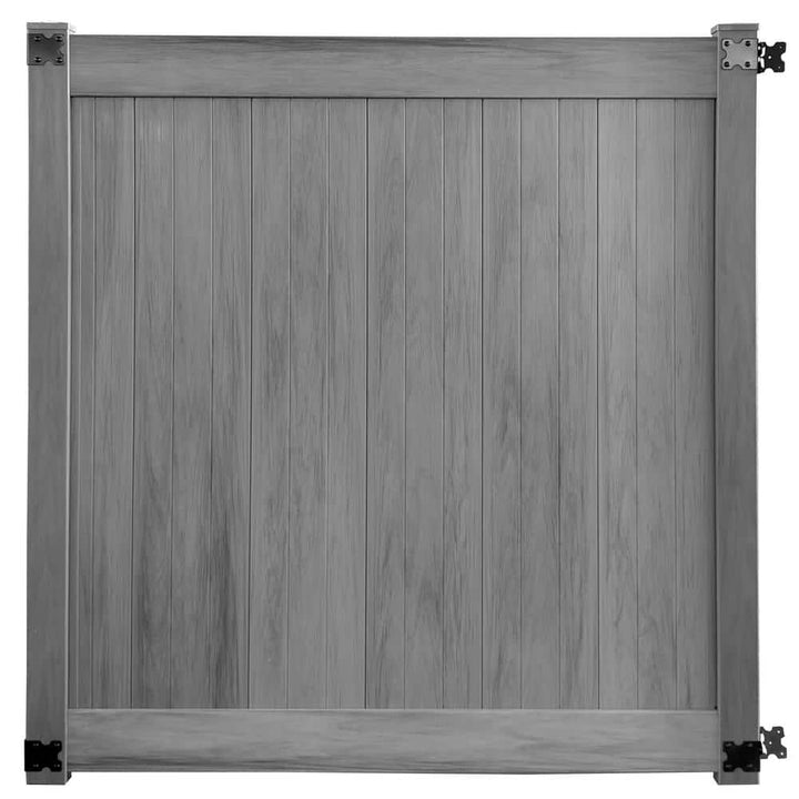 CREATIVE SURFACES 6 ft. x 6 ft. Woodgrain Vinyl Hazy Gray Fence Gate