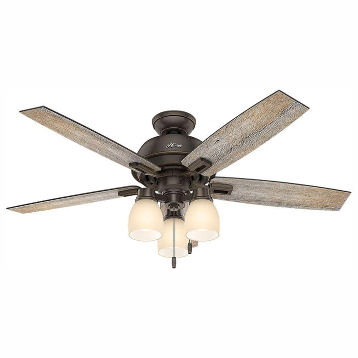 Hunter Donegan 52-in Onyx Bengal Bronze Indoor Ceiling Fan with 3-Light (5-Blade, LED)