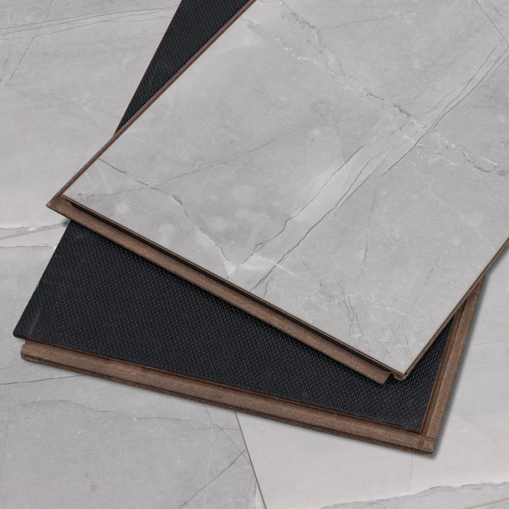 CALI Shorebreak Tiburon Marble 12-mm T x 11-13/16-in W x 23-5/8-in L Waterproof Tile Look Laminate Flooring (15.5-sq ft / Carton)