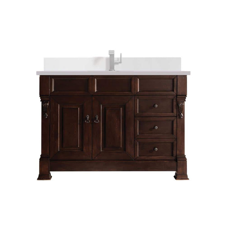 James Martin Vanities Brookfield 48" Single Bathroom Vanity in Burnished Mahogany with Quartz Top