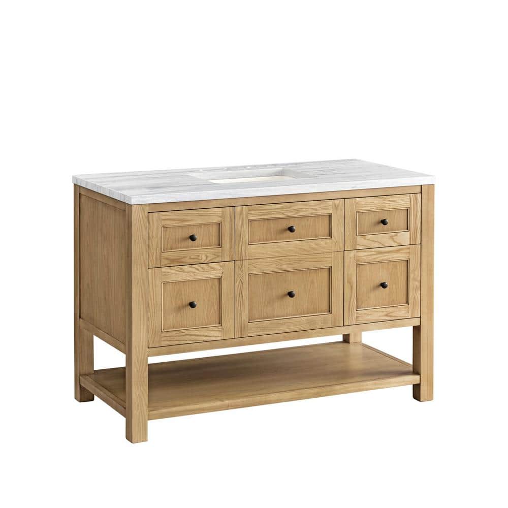 James Martin Vanities Breckenridge 48" Light Oak Bathroom Vanity with Arctic Fall Top