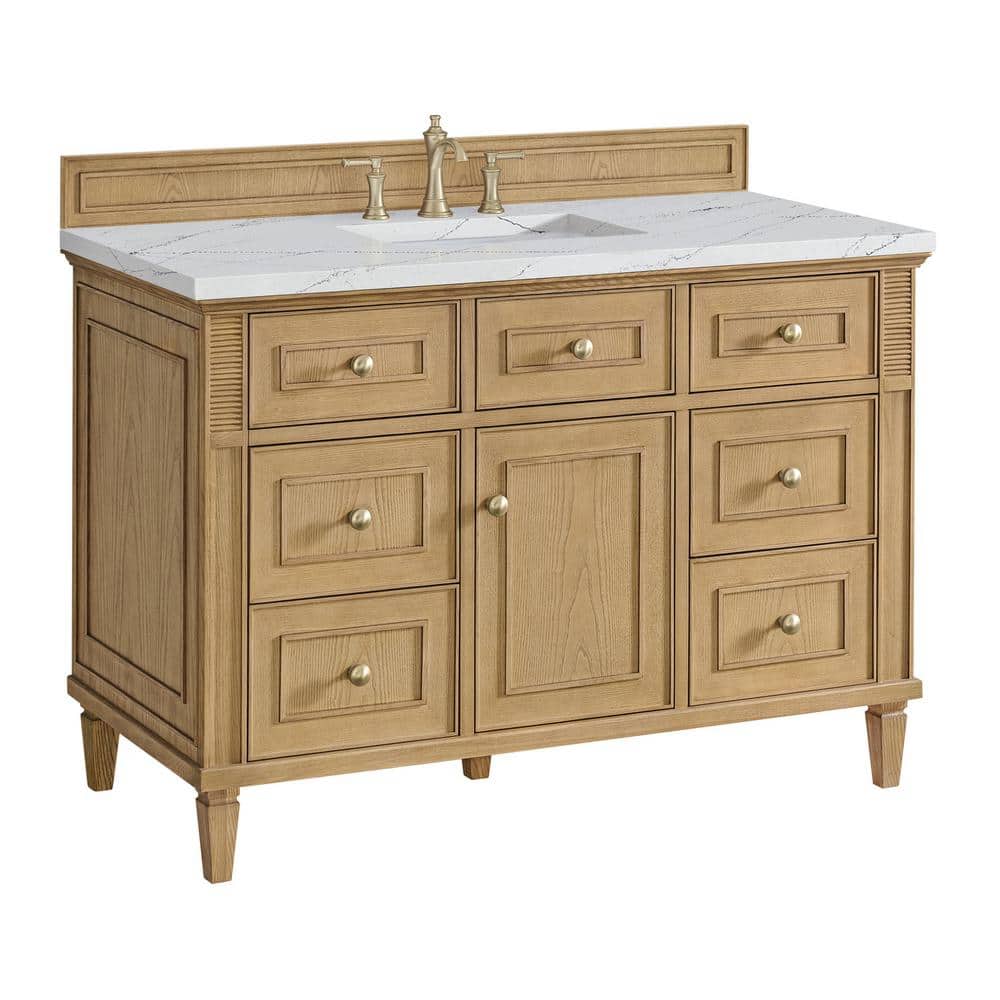 James Martin Vanities Lorelai 48" Single Bath Vanity in Light Natural Oak with Quartz Top