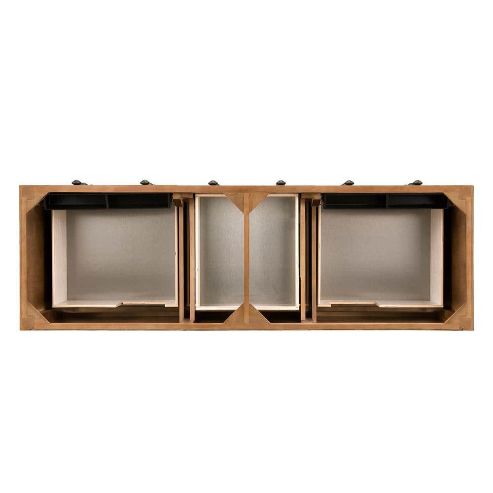 James Martin Vanities Malibu 72" Double Bath Vanity in Honey Alder with Charcoal Soapstone Quartz Top