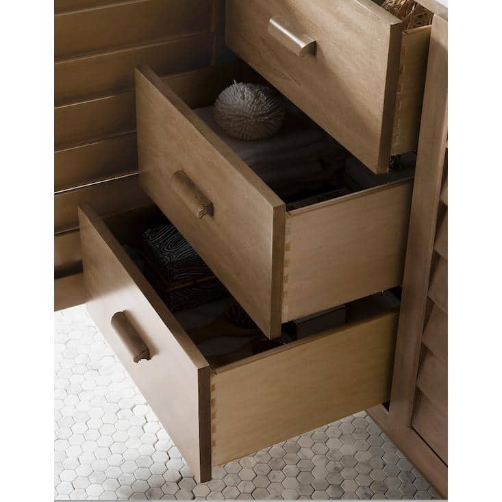 James Martin Vanities Portland 60" Single Vanity in Whitewashed Walnut with Quartz Top