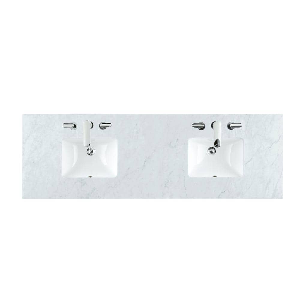 James Martin Vanities Brittany 72" Double Bath Vanity in Burnished Mahogany with Carrara Marble Top