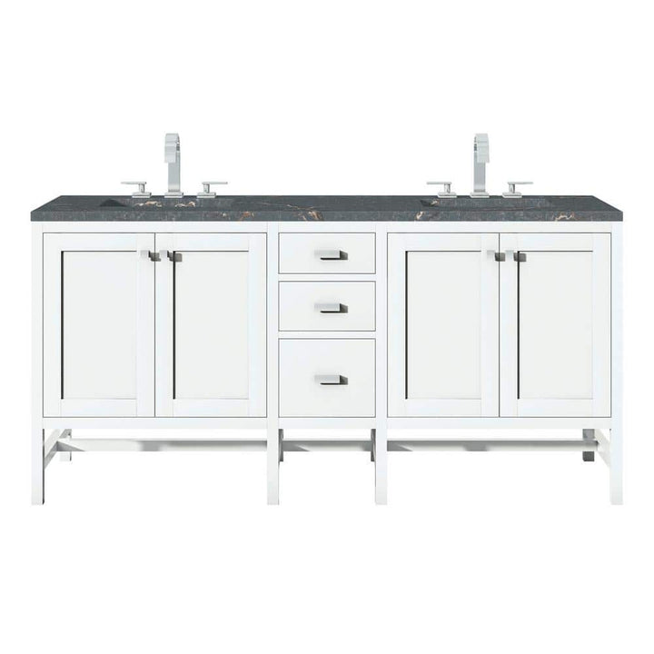 James Martin Vanities Addison 72 in. Double Bath Vanity with Parisien Bleu Quartz Top