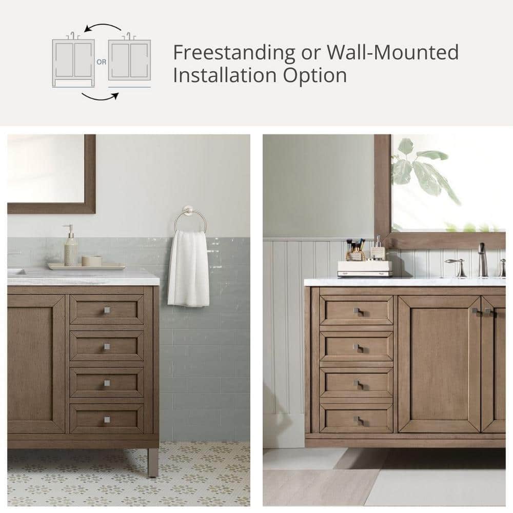 James Martin Vanities Chicago 60" Single Bath Vanity Cabinet in White Washed Walnut