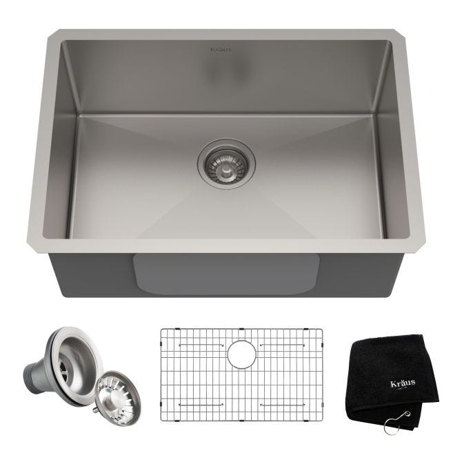 KRAUS Standart PRO Undermount Stainless Steel 26 in. Single Bowl Kitchen Sink
