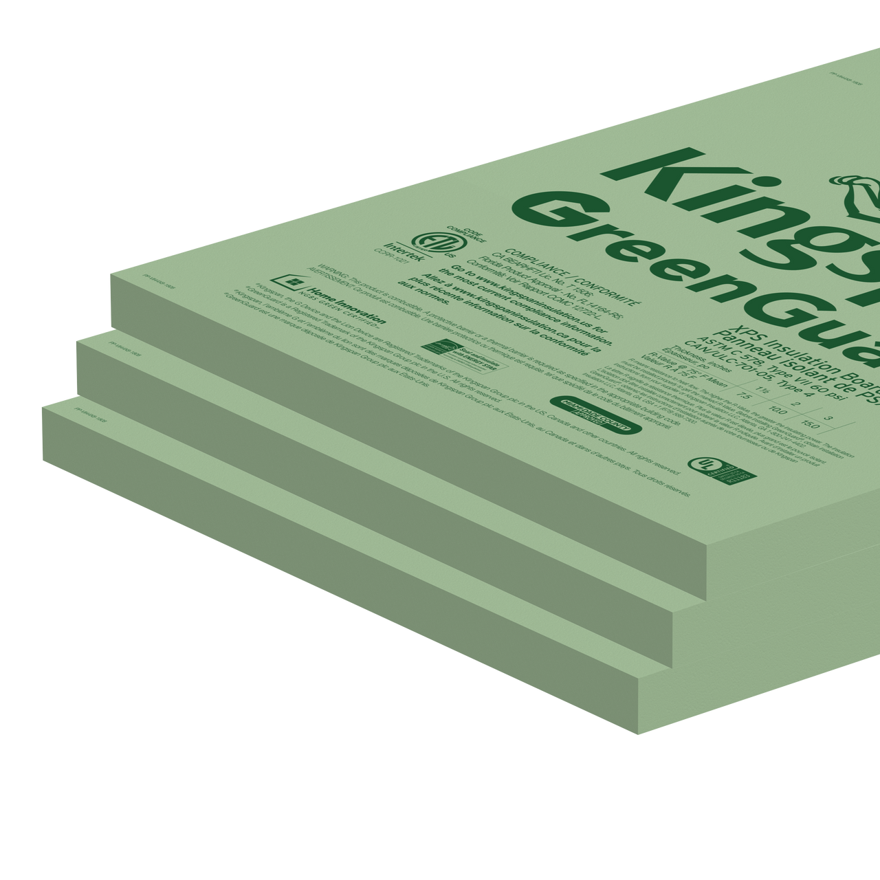 Kingspan GreenGuard GG25-LG XPS Insulation Board 1" x 4' x 8'