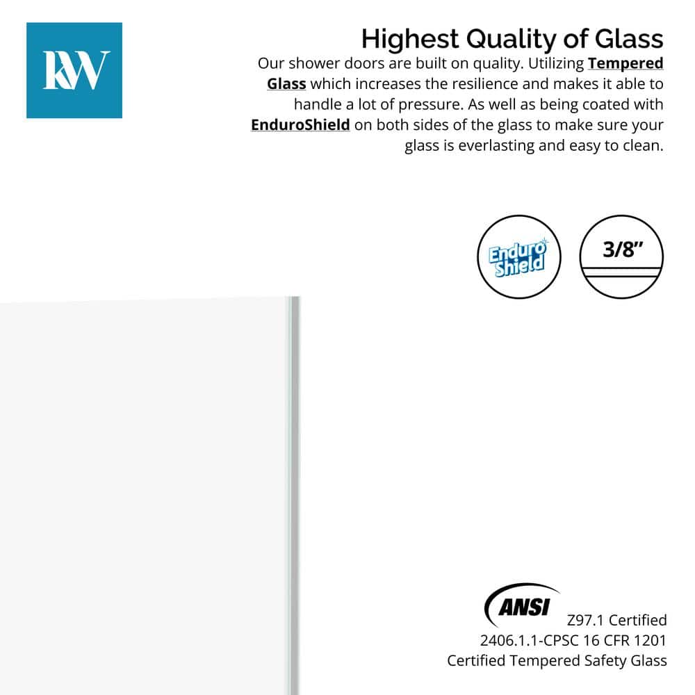 Kobiworks Nirvana 28.75 in. - 27.875 in. W x 76 in. H Frameless Hinged Shower Door in Chrome with 3/8 in. Clear Glass (10 mm)