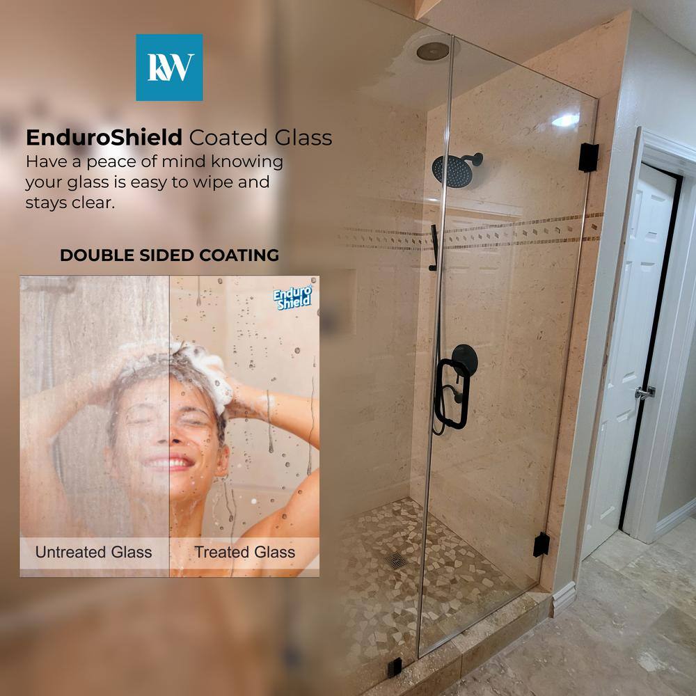 Kobiworks Nirvana 34 in. W x 42 in. L x 76 in. H Pivot Frameless Corner Shower Enclosure in Brushed Gold with 3/8 in. Clear Glass