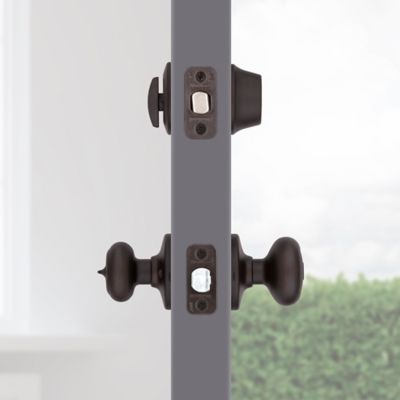 Kwikset Cove Venetian Bronze Knob and Single Cylinder Deadbolt, ANSI/BHMA Grade 3, 1-3/4 in. Max Door Thickness