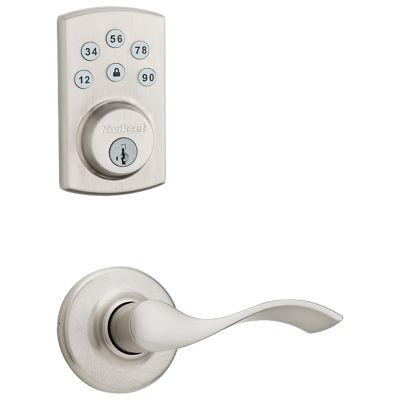 Powerbolt2 Satin Nickel Single Cylinder Electronic Deadbolt Featuring SmartKey Security and Balboa Passage Lever