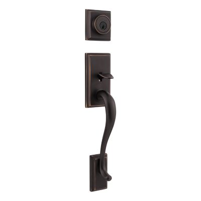 Kwikset SmartKey Hawthorne/Juno Venetian Bronze Entry Handleset, ANSI/BHMA Grade 1, KW1, Fits 1-3/4 in Doors
