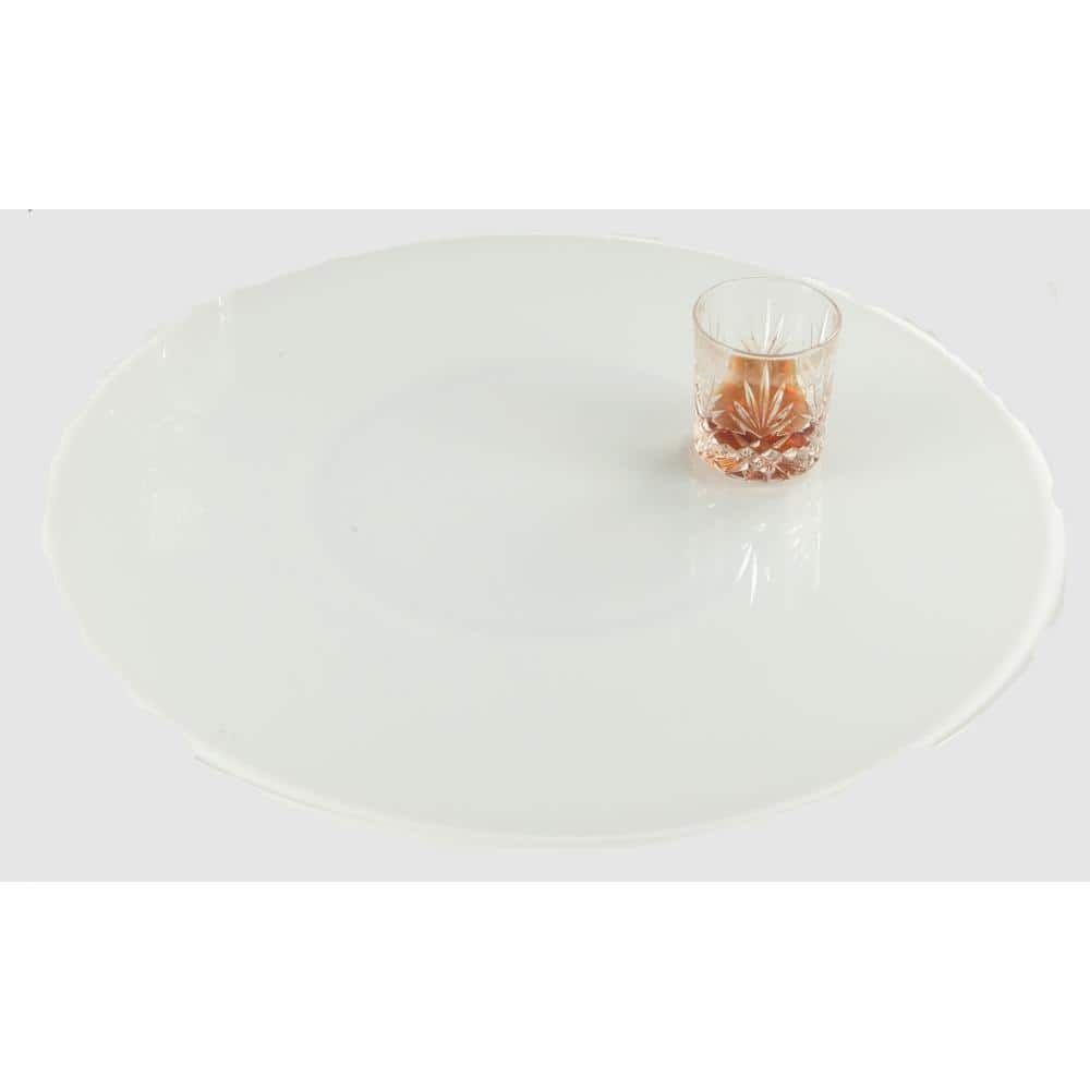 24 in. Round White Glass 3/8 in. T Lazy Susan