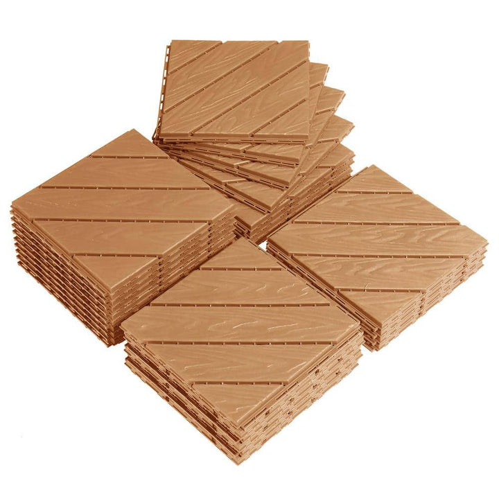 Karl home 0.98 ft. x 0.98 ft. Brown Plastic Deck Tile (27 Per Case)