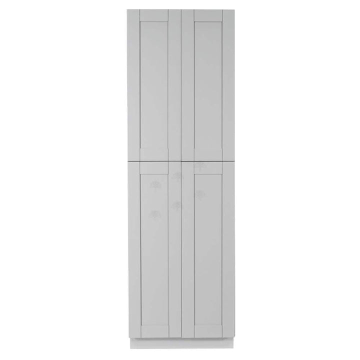 LIFEART CABINETRY Anchester Assembled 30 in. x 90 in. x 27 in. Tall Pantry with 4 Doors in Light Gray
