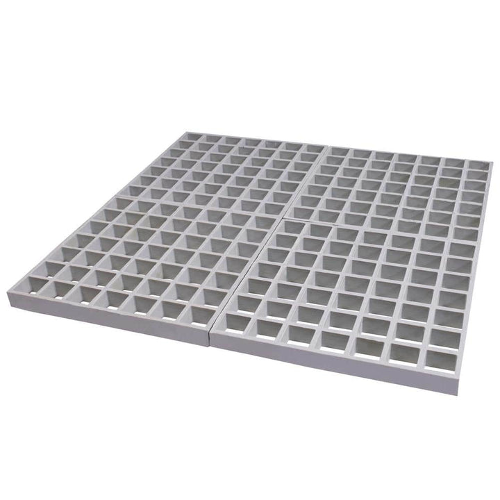 Wellco 10.6 in. x 10.6 in. x 1 in. Gray Fiberglass Molded Grating, Paver,1.5 in. x 1.5 in. x 1 in. (4-Pack)